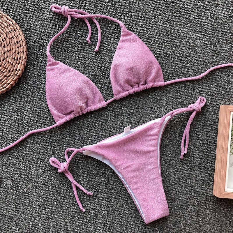 MAILLOT DE BAIN BRILLANT & A NŒUD