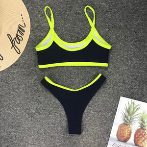 MAILLOT DE BAIN NOIR & FLUORESCENT